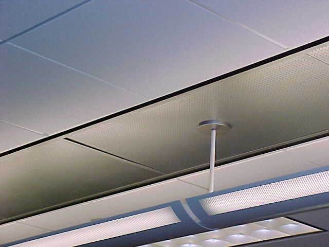Acoustical baffle and suspended lighting detail