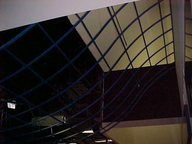 Open-grid ceiling framing in progress