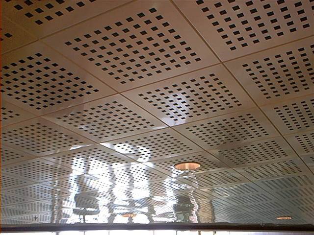 Perforated metal ceiling panel detail
